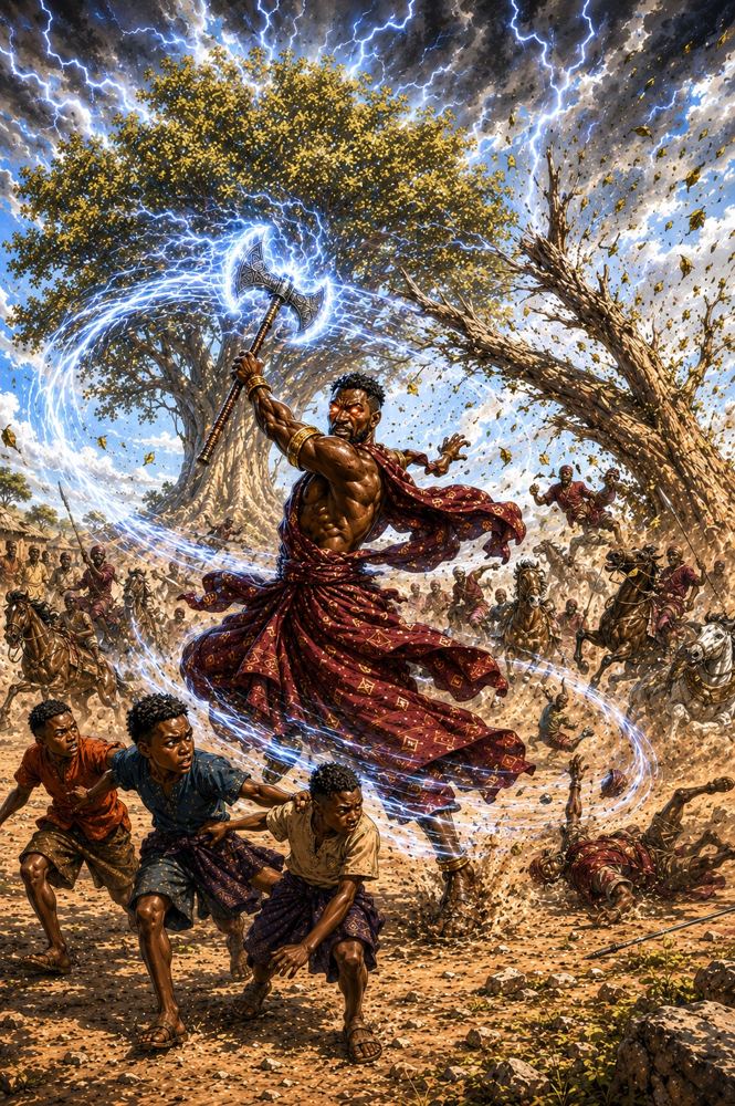 The God Unchained — Sango spinning, the storm answering